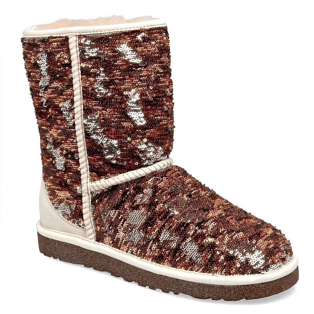 UGG Classic Short Sparkles Boots - Silver